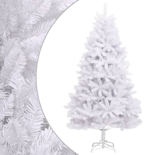 Artificial Hinged Christmas Tree with Stand White 94.5"