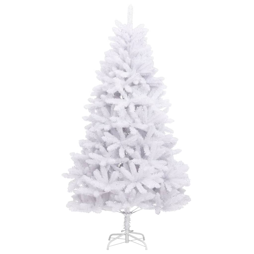 Artificial Hinged Christmas Tree with Stand White 82.7"