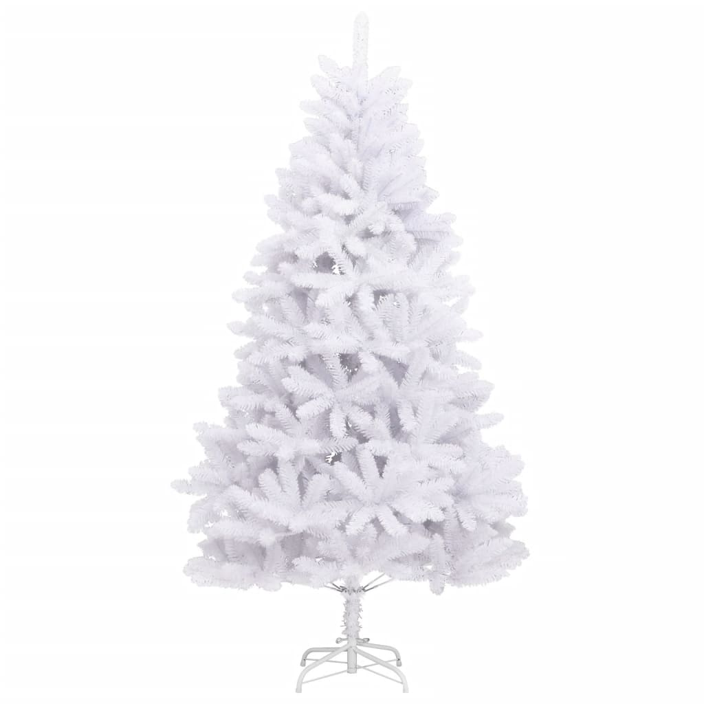 Artificial Hinged Christmas Tree with Stand White 70.9"