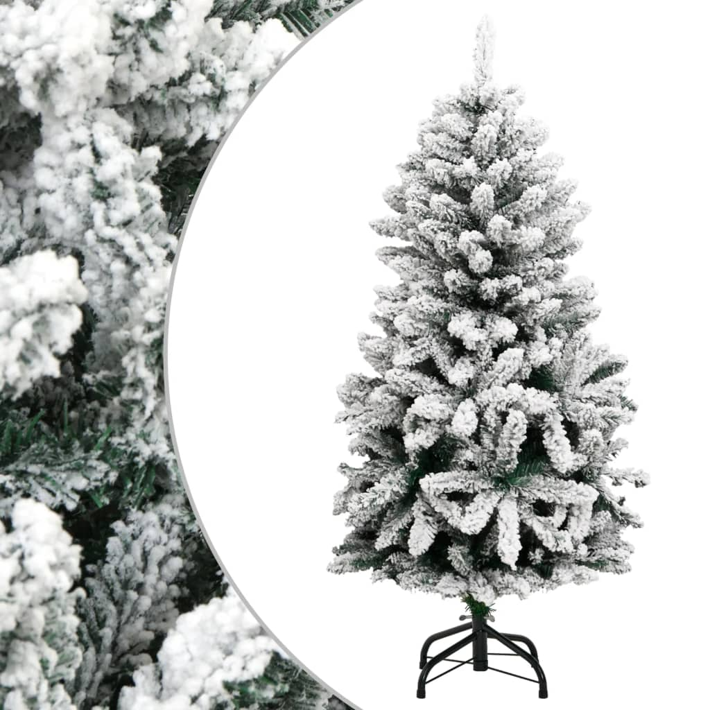 Artificial Hinged Christmas Tree with Flocked Snow 59.1"