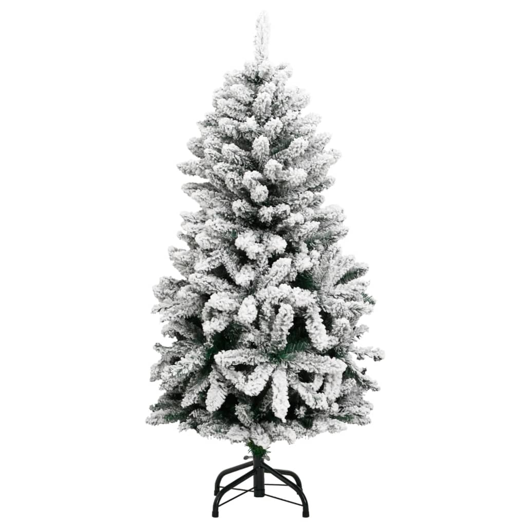 vidaXL Artificial Hinged Christmas Tree with Flocked Snow 47.2"