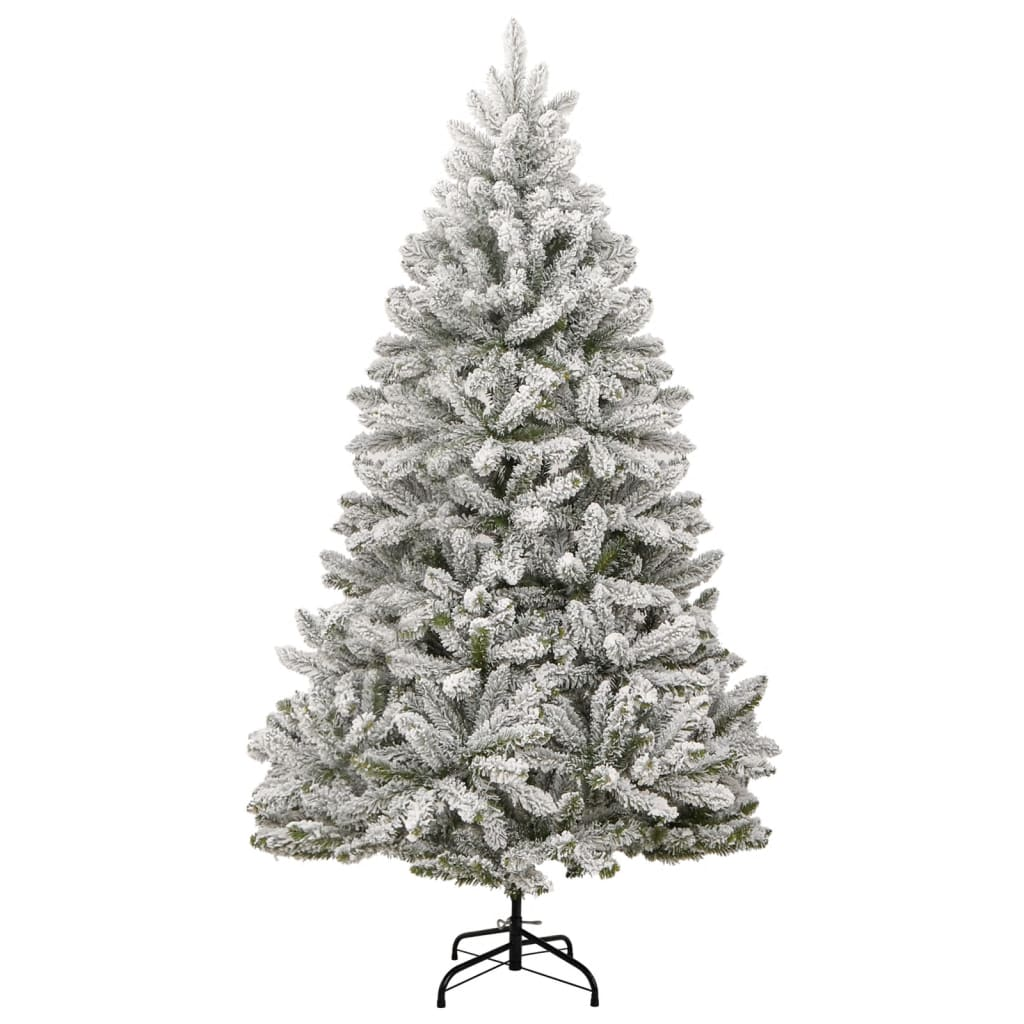 Artificial Hinged Christmas Tree with Flocked Snow 94.5"