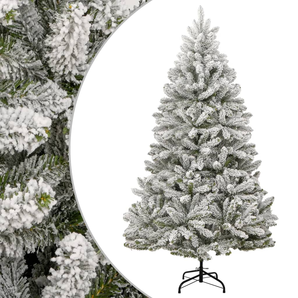 Artificial Hinged Christmas Tree with Flocked Snow 70.9"