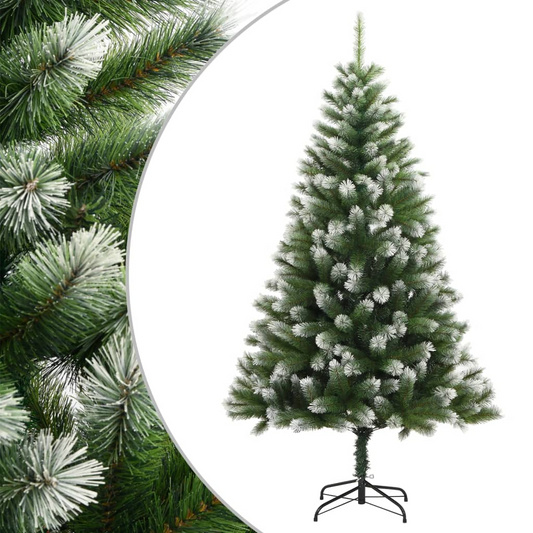 vidaXL Artificial Hinged Christmas Tree with Flocked Snow 82.7"