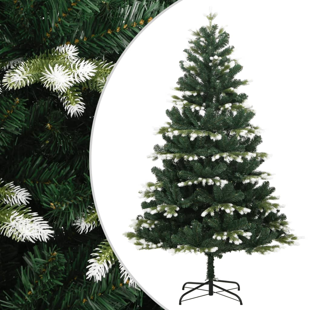 Artificial Hinged Christmas Tree with Flocked Snow 82.7"