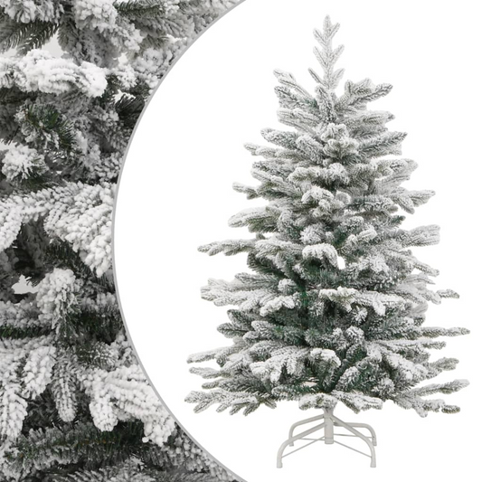 Artificial Hinged Christmas Tree with Flocked Snow 82.7"