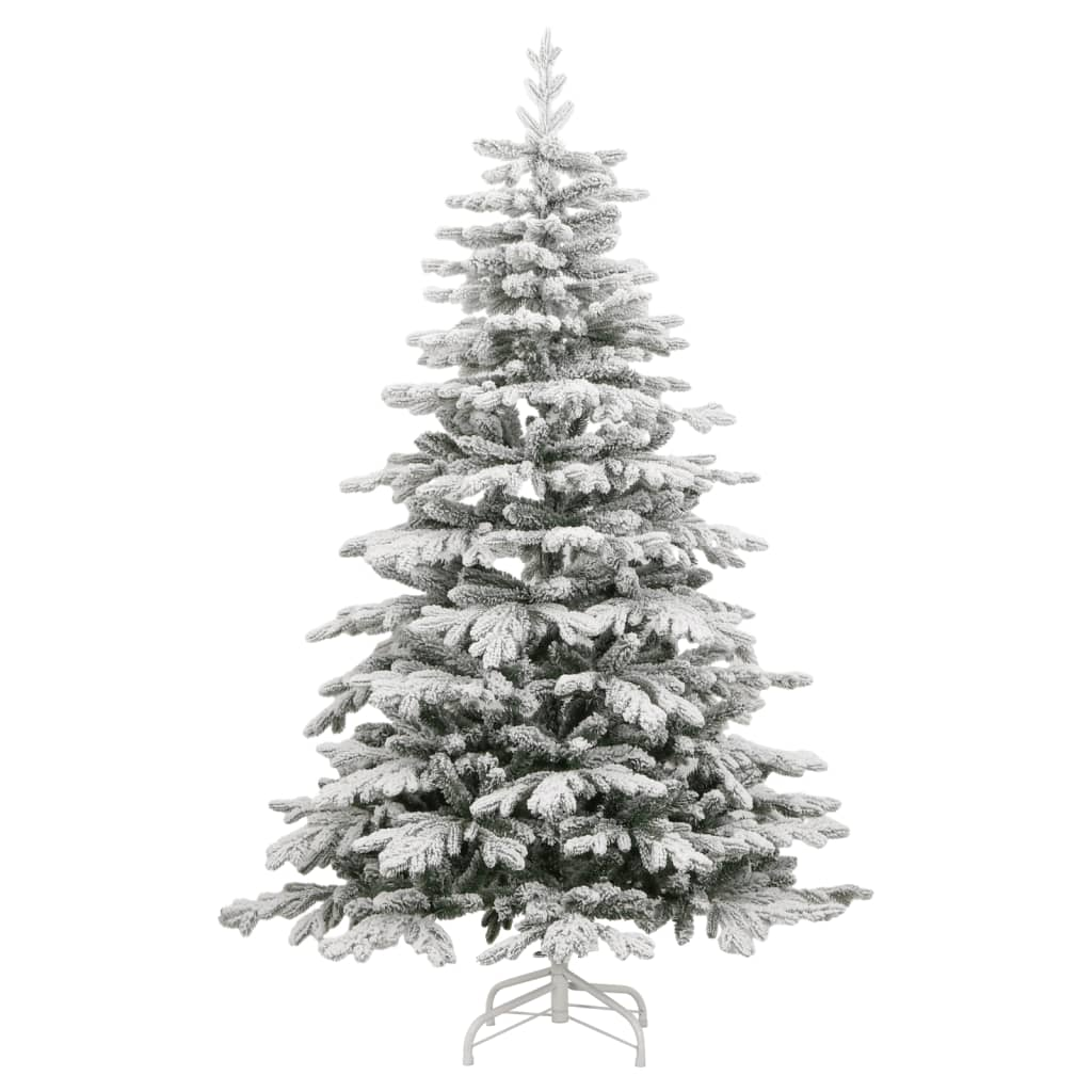 Artificial Hinged Christmas Tree with Flocked Snow 82.7"