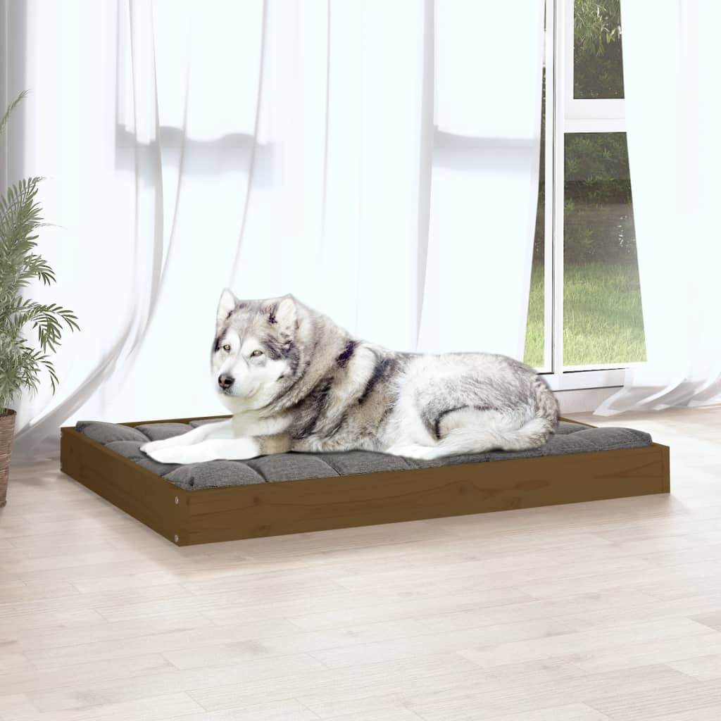 vidaXL Dog Bed Honey Brown 40"x29.1"x3.5" Solid Wood Pine