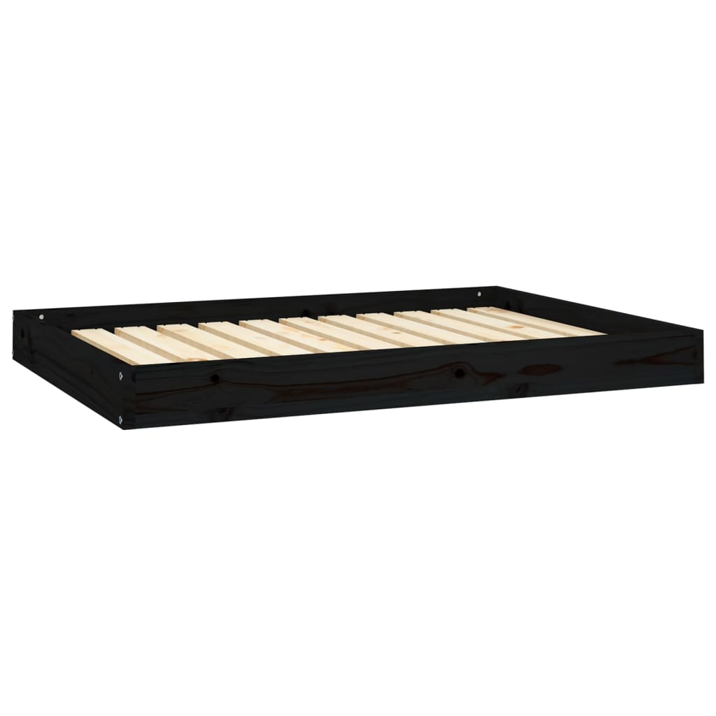 vidaXL Dog Bed Black 40"x29.1"x3.5" Solid Wood Pine