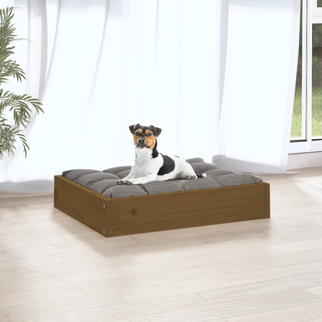 vidaXL Dog Bed Honey Brown 20.3"x17.3"x3.5" Solid Wood Pine