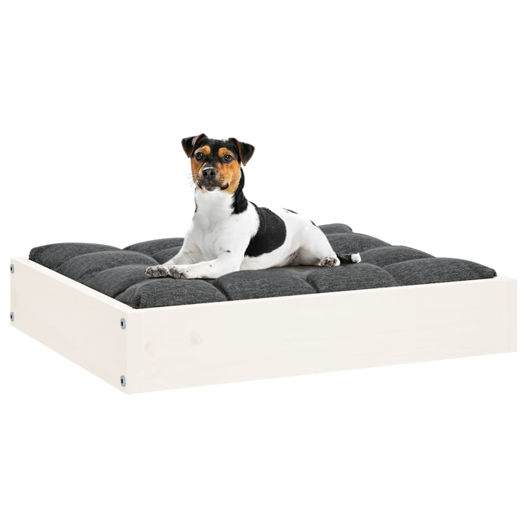 vidaXL Dog Bed White 20.3"x17.3"x3.5" Solid Wood Pine