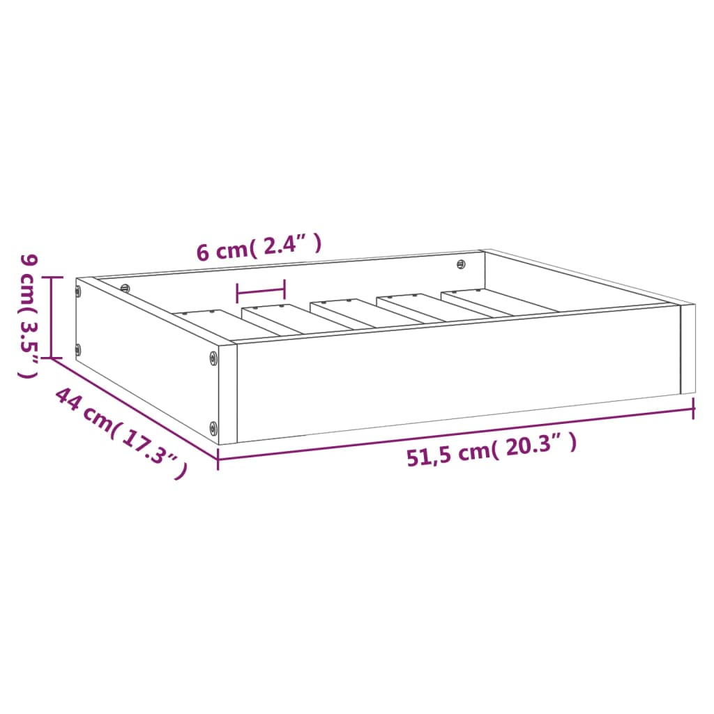 vidaXL Dog Bed White 20.3"x17.3"x3.5" Solid Wood Pine