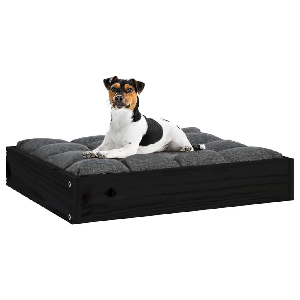 vidaXL Dog Bed Black 20.3"x17.3"x3.5" Solid Wood Pine