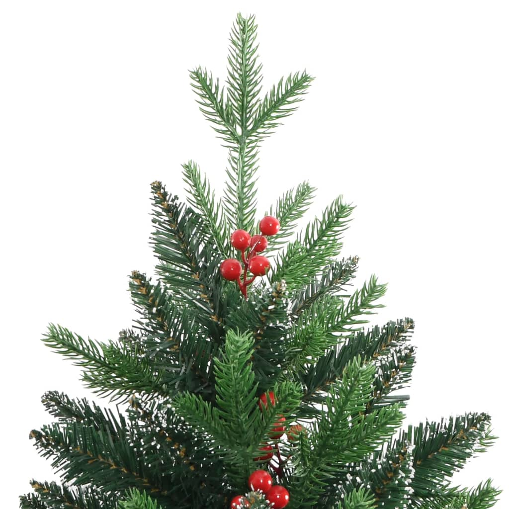 Artificial Hinged Christmas Tree with Red Berries 70.9"