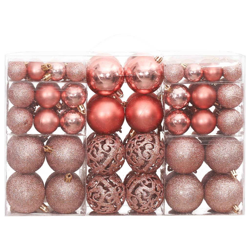 Christmas Baubles 100 pcs Pink and Rose 1.2" / 1.6" / 2.4"