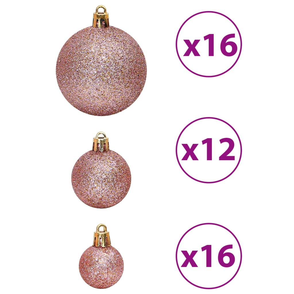 Christmas Baubles 100 pcs Pink and Rose 1.2" / 1.6" / 2.4"