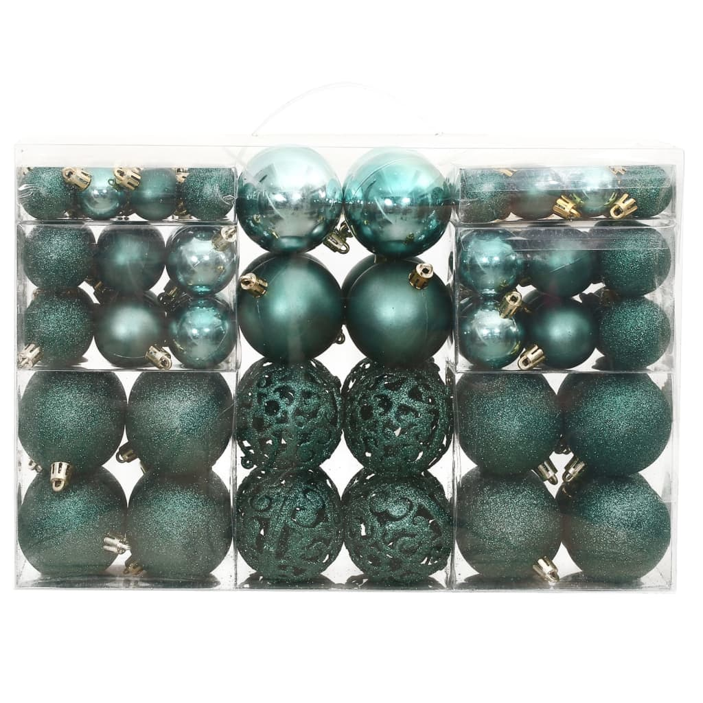 Christmas Baubles 100 pcs Green 1.2" / 1.6" / 2.4"