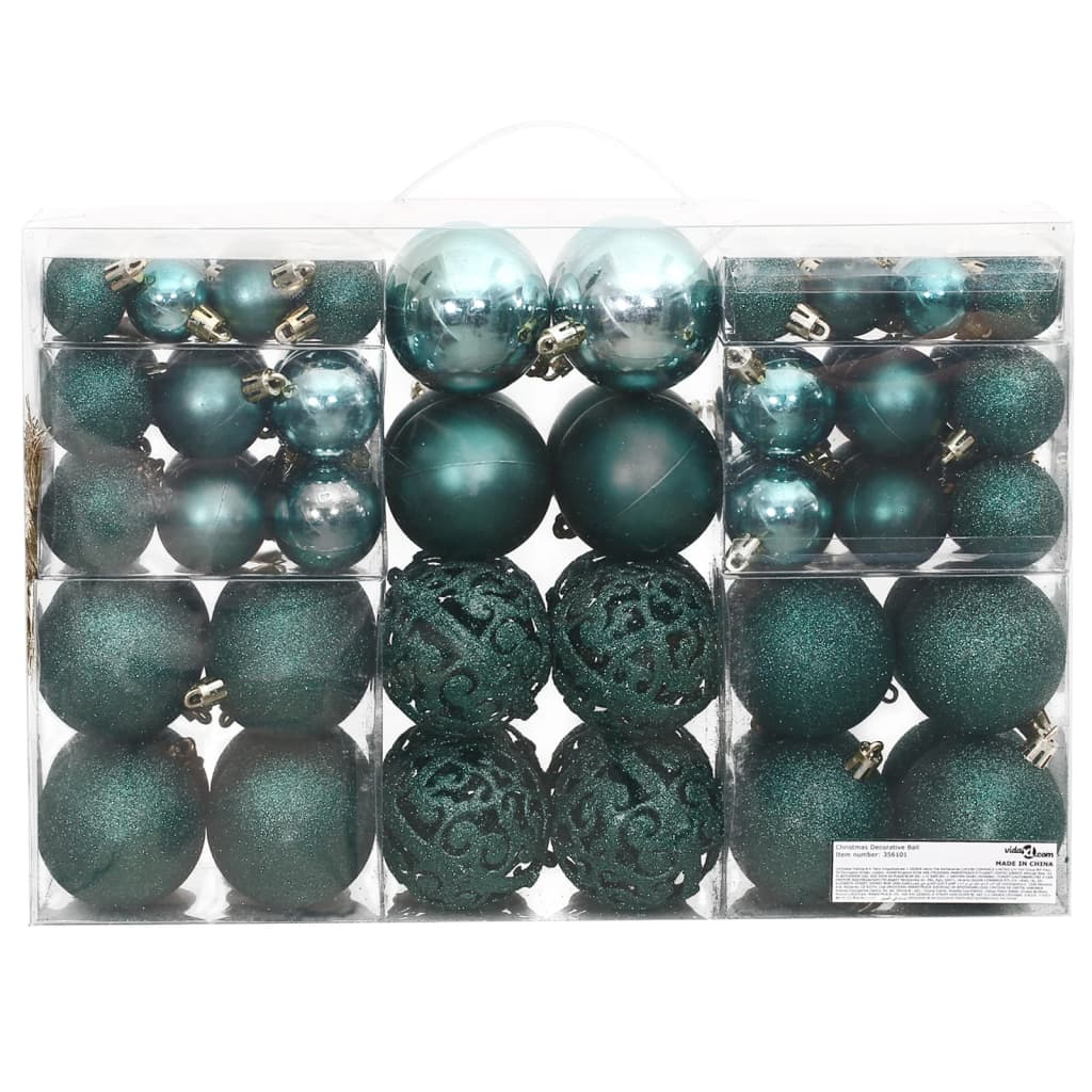 Christmas Baubles 100 pcs Green 1.2" / 1.6" / 2.4"