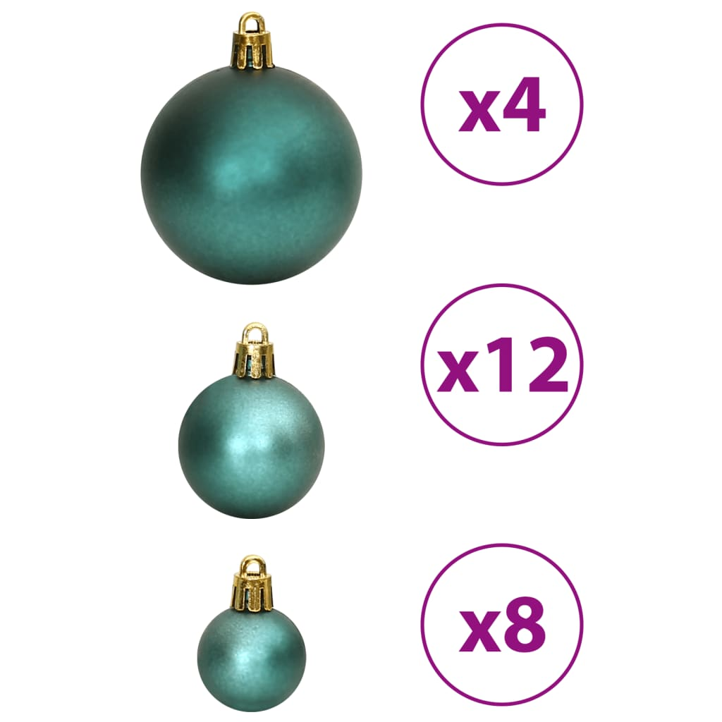 Christmas Baubles 100 pcs Green 1.2" / 1.6" / 2.4"