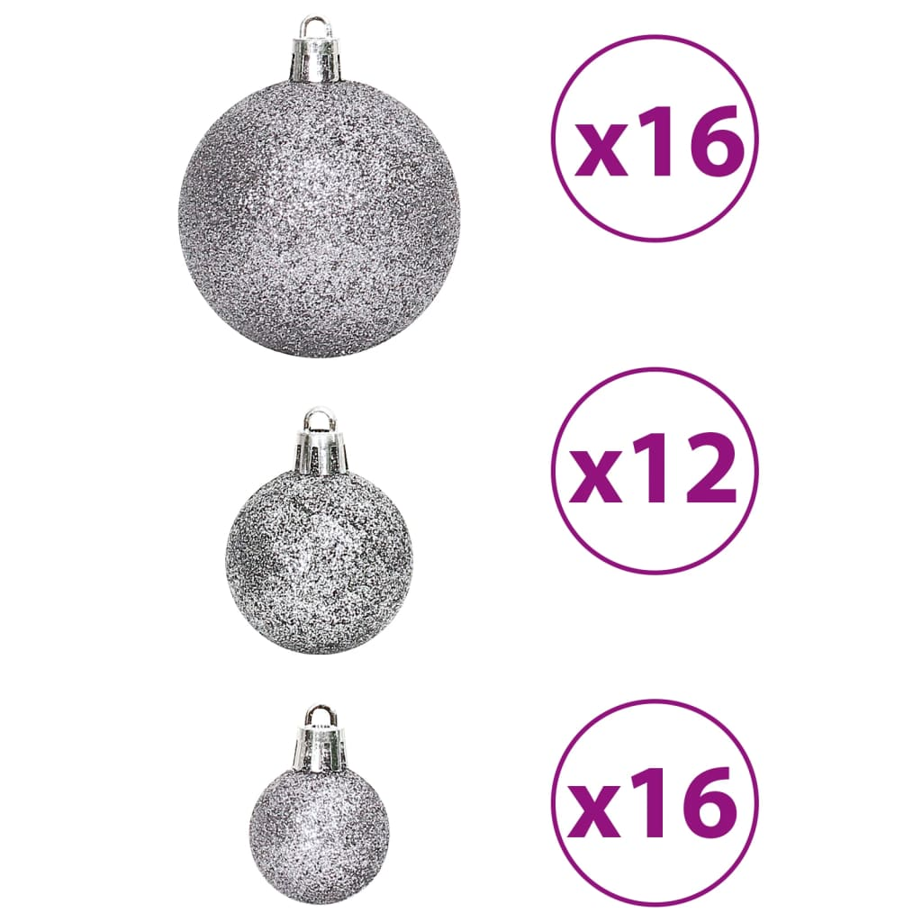 vidaXL Christmas Baubles 100 pcs Gray 1.2" / 1.6" / 2.4"