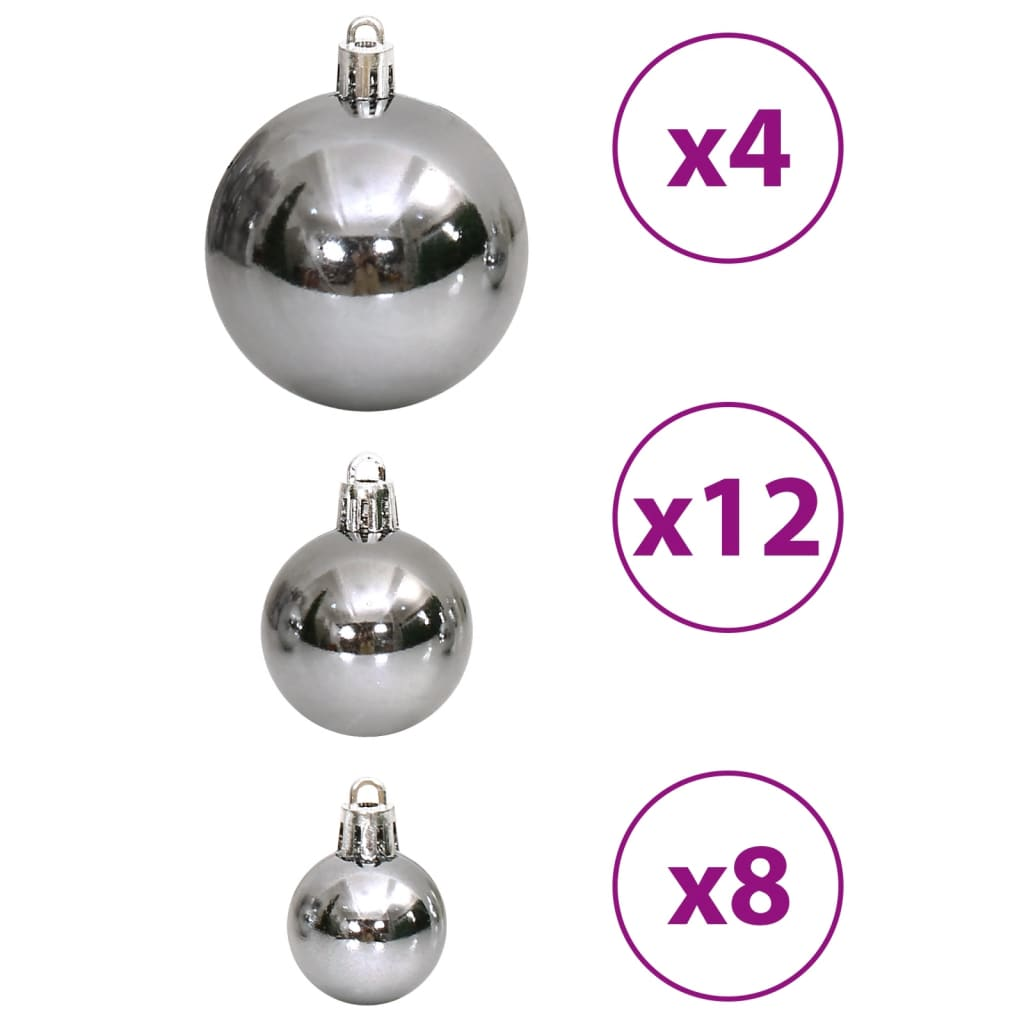 vidaXL Christmas Baubles 100 pcs Gray 1.2" / 1.6" / 2.4"