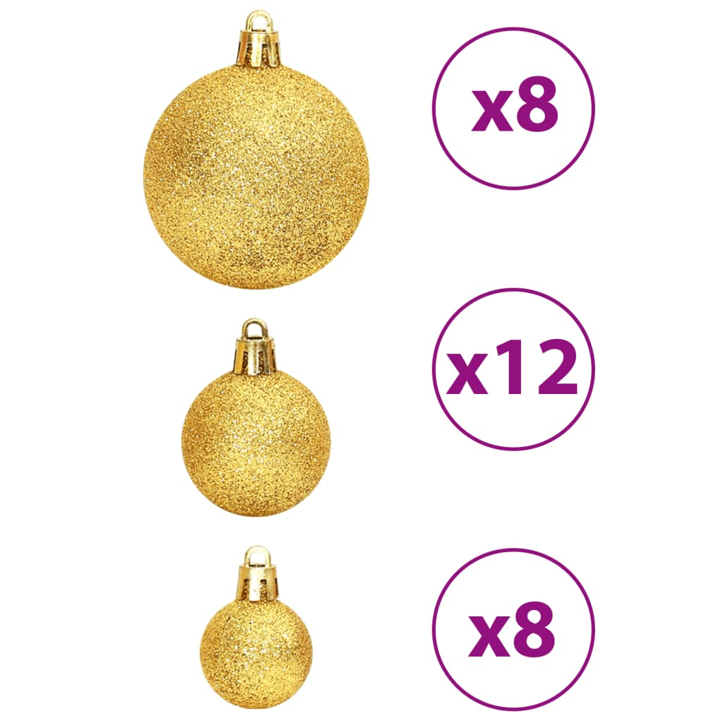 Christmas Baubles 100 pcs Gold and Wine Red 1.2" / 1.6" / 2.4"