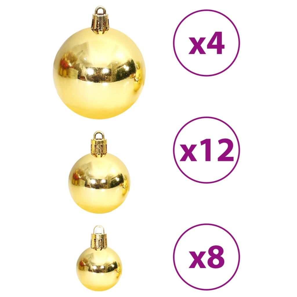 Christmas Baubles 100 pcs Gold and Wine Red 1.2" / 1.6" / 2.4"