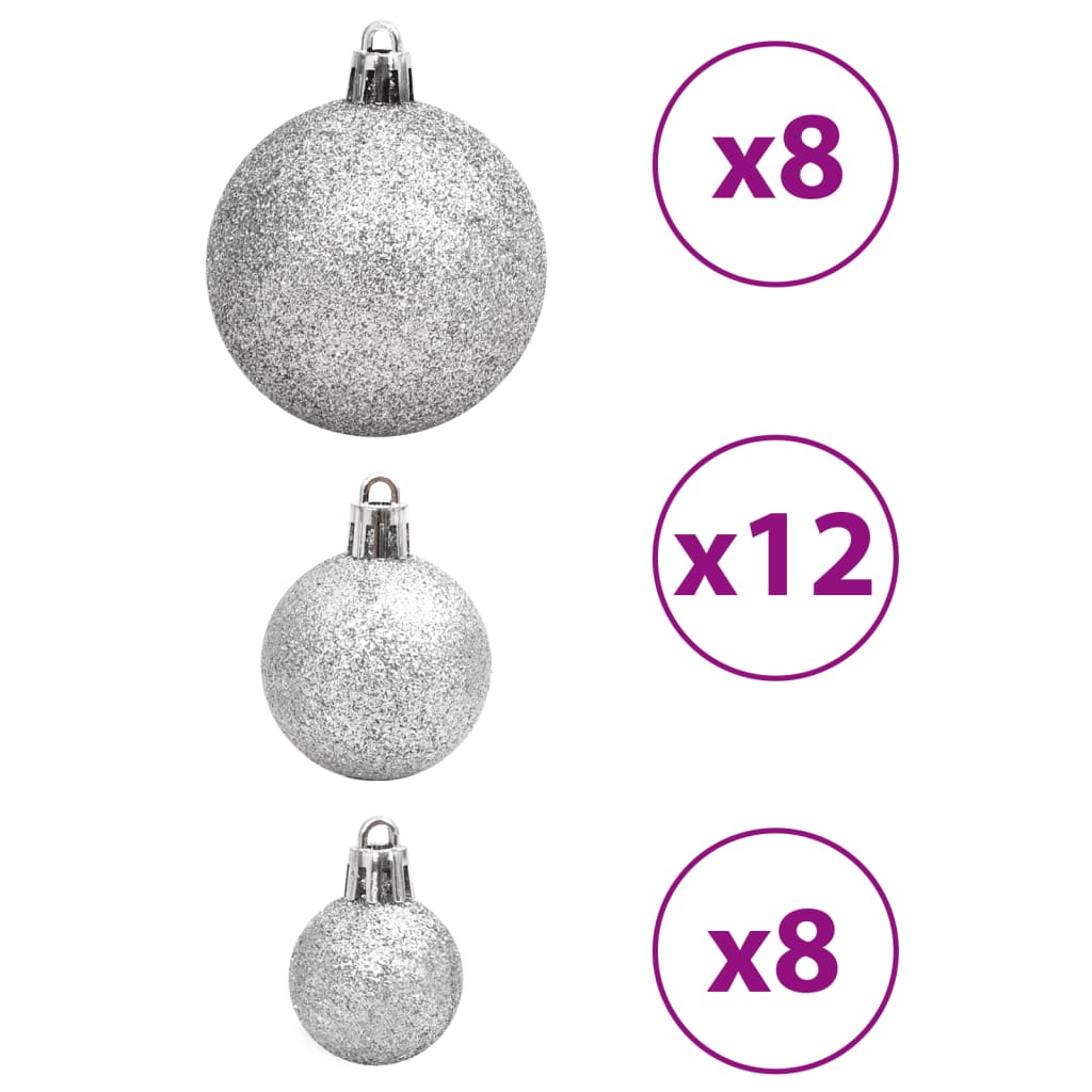 Christmas Baubles 100 pcs Blue and Silver 1.2" / 1.6" / 2.4"