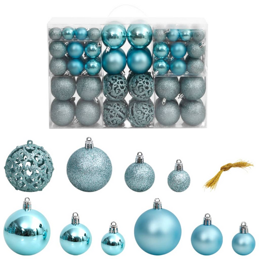 vidaXL Christmas Baubles 100 pcs Turquoise 1.2" / 1.6" / 2.4"