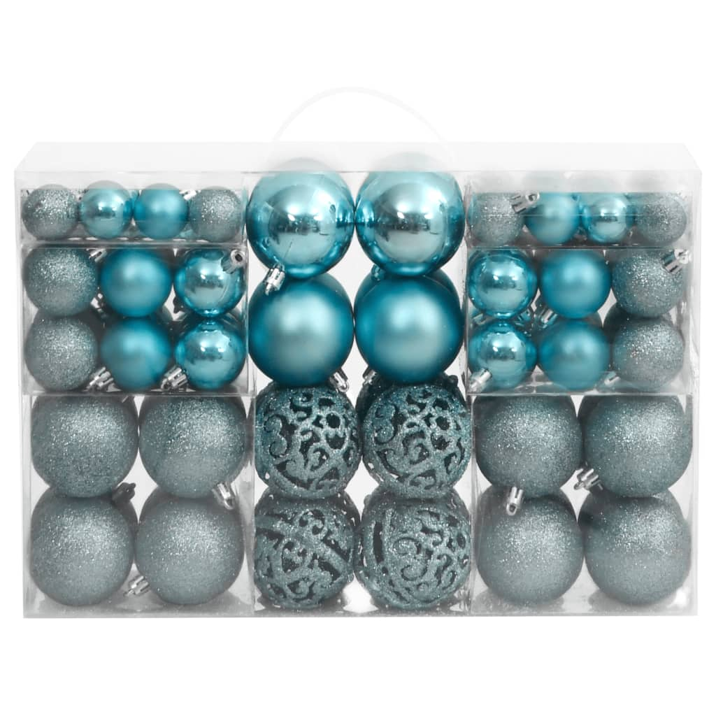 vidaXL Christmas Baubles 100 pcs Turquoise 1.2" / 1.6" / 2.4"