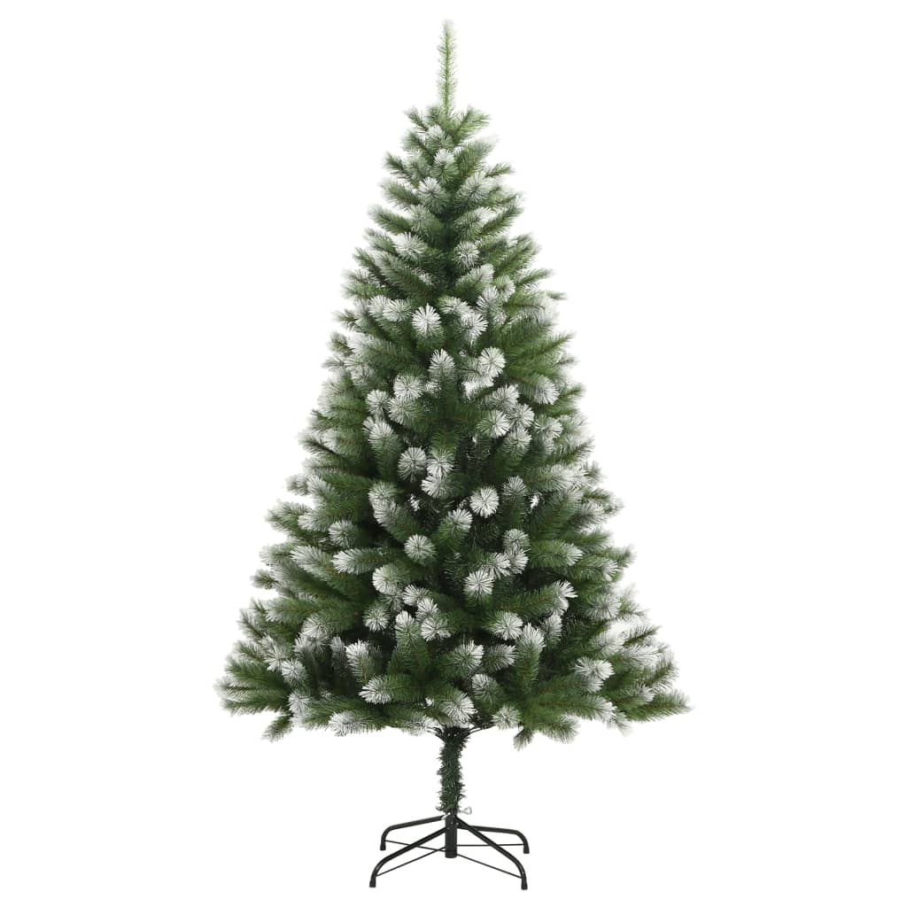 Artificial Hinged Christmas Tree with Flocked Snow 59.1"