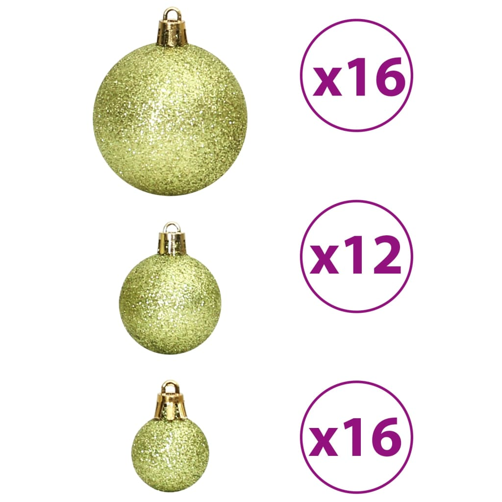 Christmas Baubles 100 pcs Light Green 1.2" / 1.6" / 2.4"