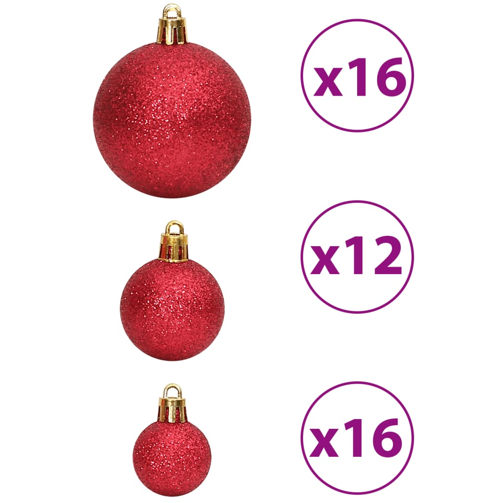 Christmas Baubles 100 pcs Wine Red 1.2" / 1.6" / 2.4"