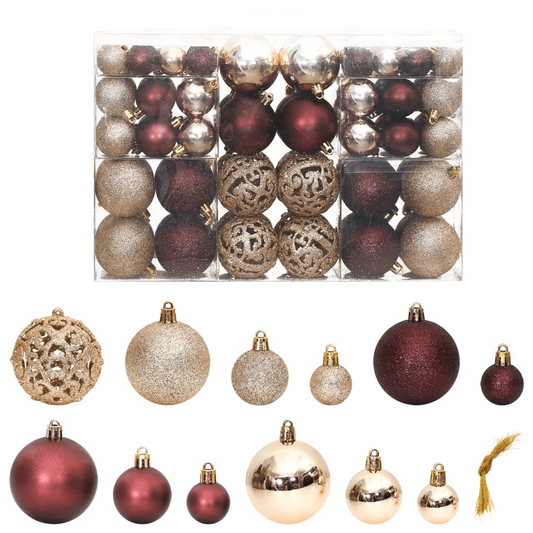 Christmas Baubles 100 pcs Champagne and Brown 1.2" / 1.6" / 2.4"