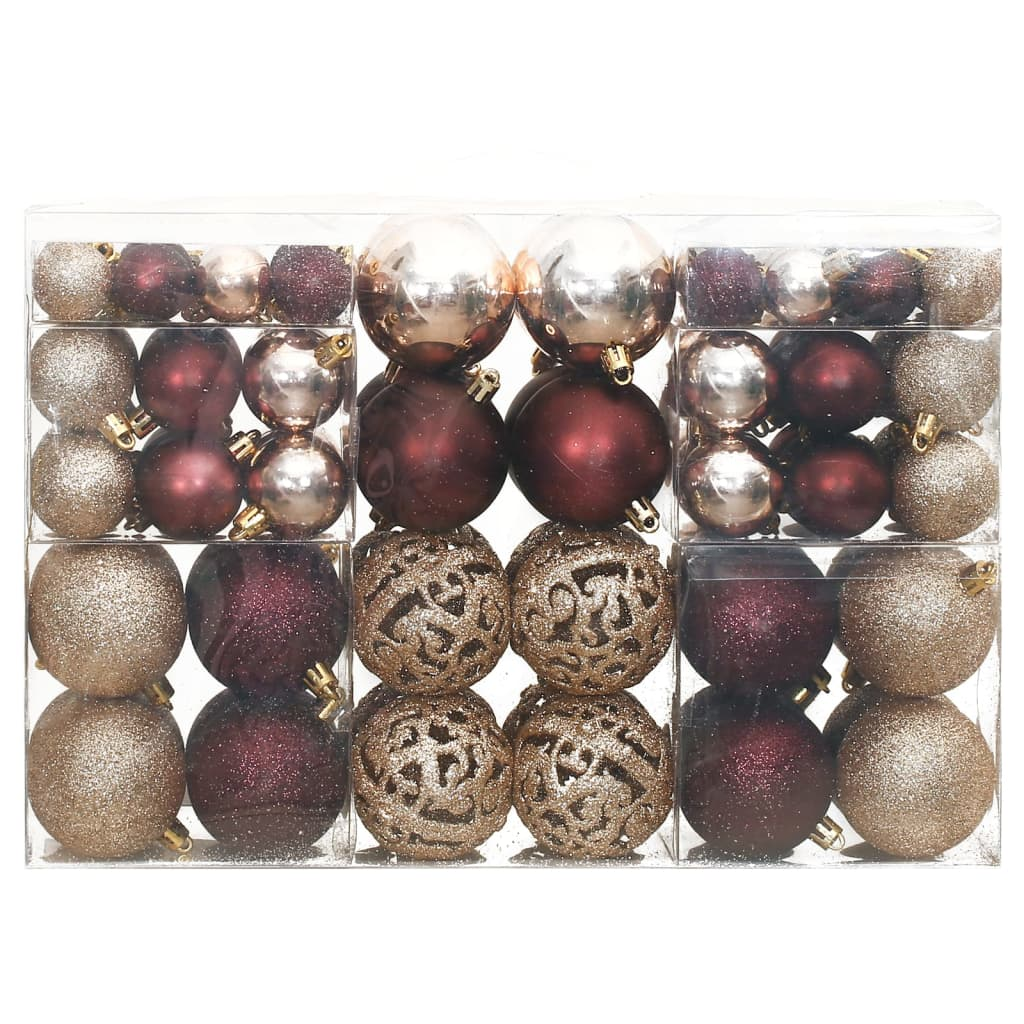 Christmas Baubles 100 pcs Champagne and Brown 1.2" / 1.6" / 2.4"