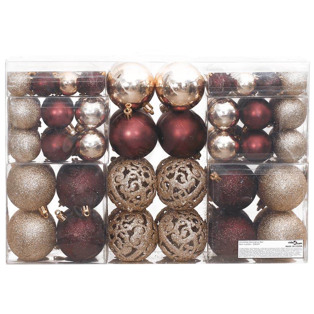 Christmas Baubles 100 pcs Champagne and Brown 1.2" / 1.6" / 2.4"