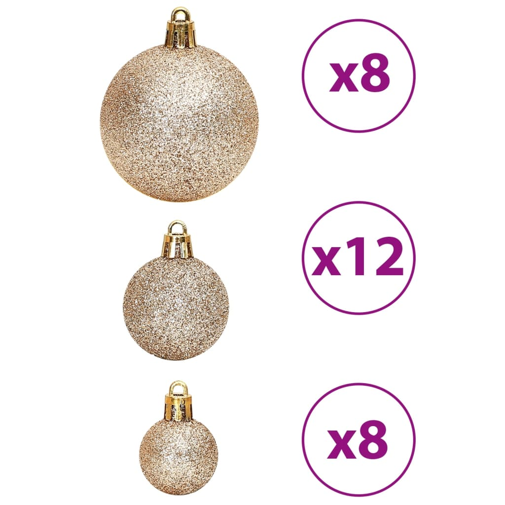 Christmas Baubles 100 pcs Champagne and Brown 1.2" / 1.6" / 2.4"