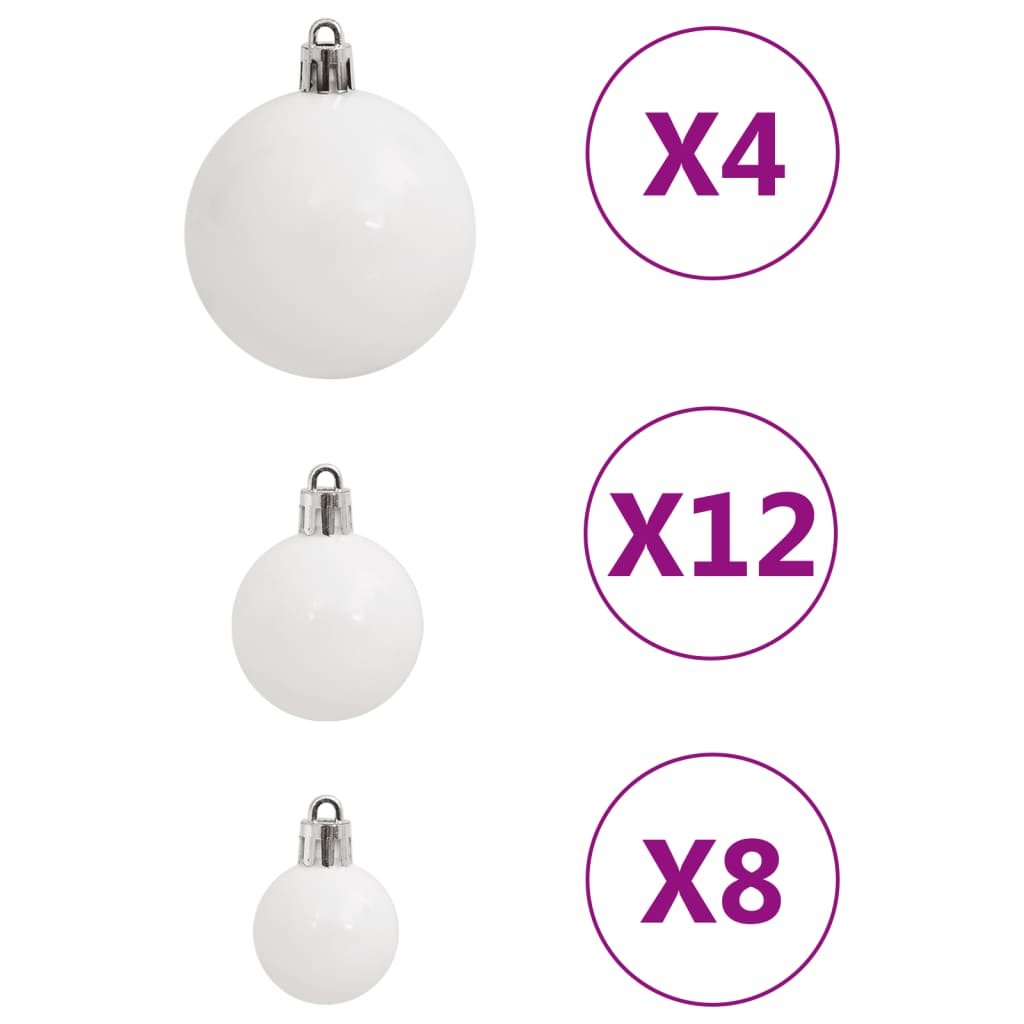 vidaXL 111 Piece Christmas Bauble Set White Polystyrene