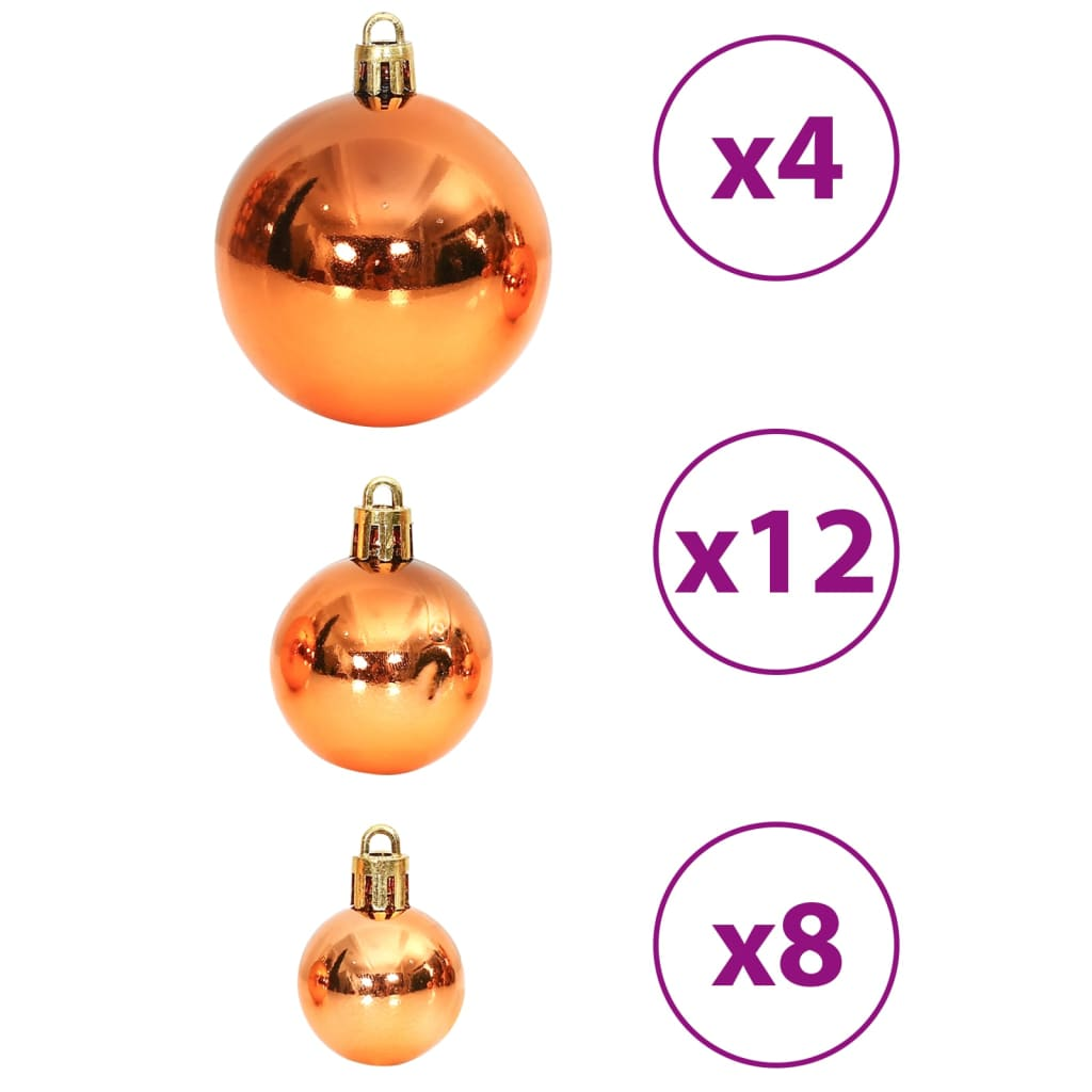 Christmas Baubles 100 pcs Brown 1.2" / 1.6" / 2.4"