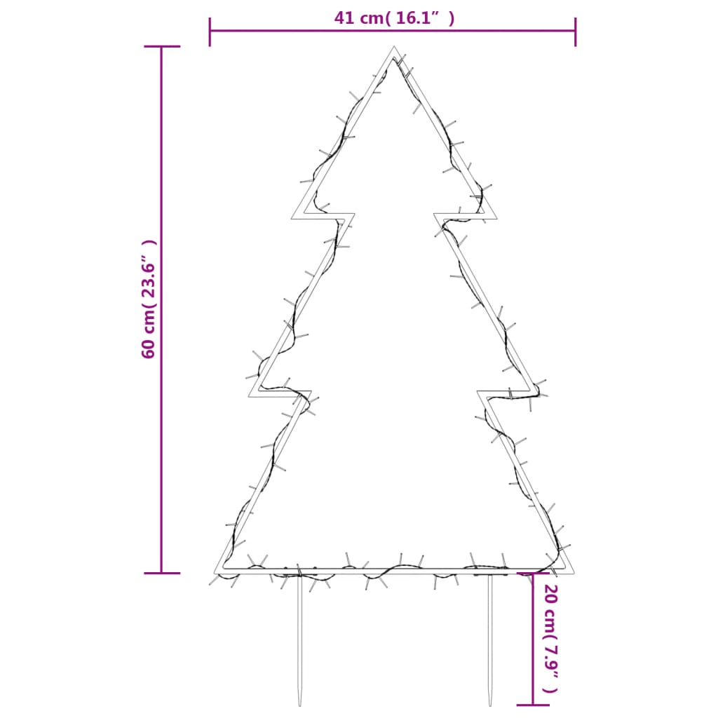 Christmas Light Decoration with Spikes Tree 80 LEDs 23.6"