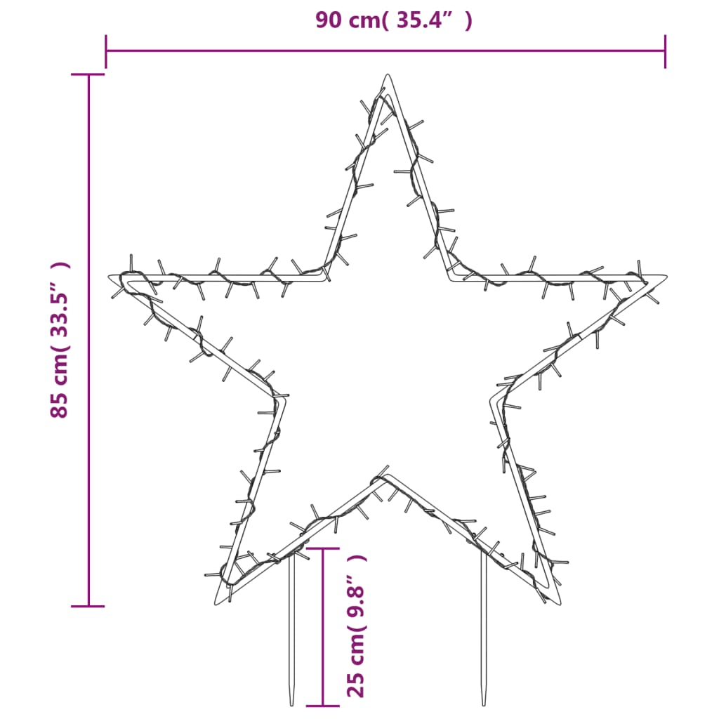 Christmas Light Decoration with Spikes Star 115 LEDs 33.5"