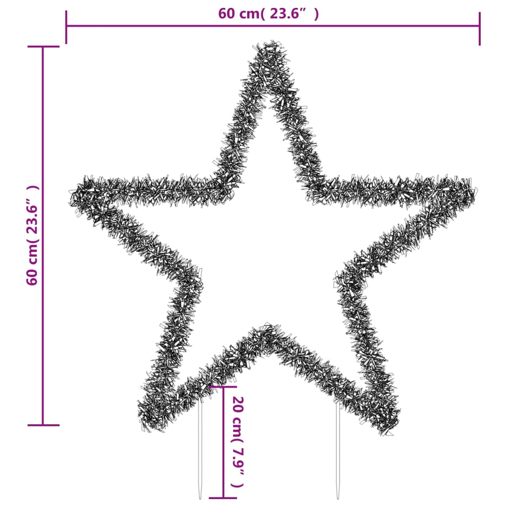 Christmas Light Decoration with Spikes Star 80 LEDs 23.6"