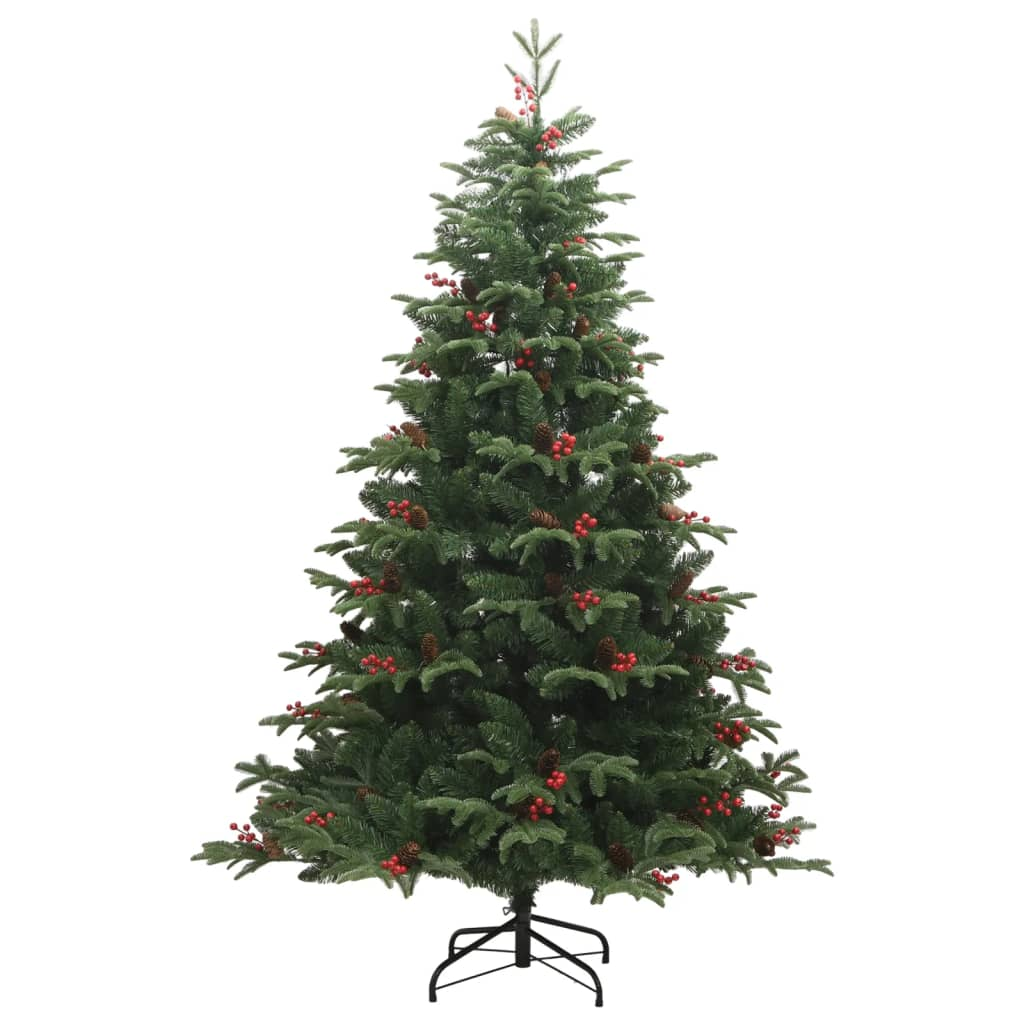 Artificial Hinged Christmas Tree with Cones and Berries 70.9"