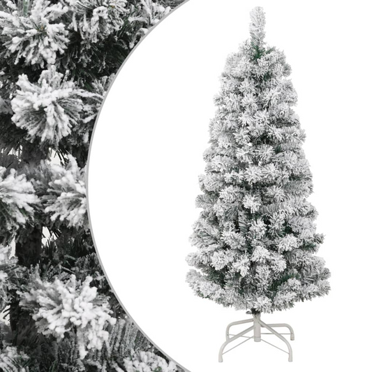 Artificial Hinged Christmas Tree with Flocked Snow 47.2"