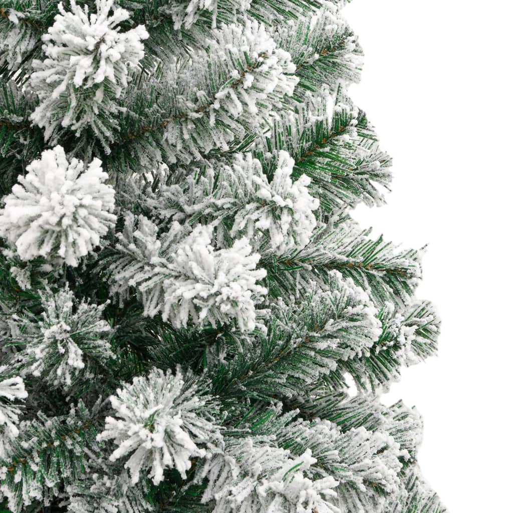 vidaXL Artificial Hinged Christmas Tree with Flocked Snow 70.9"