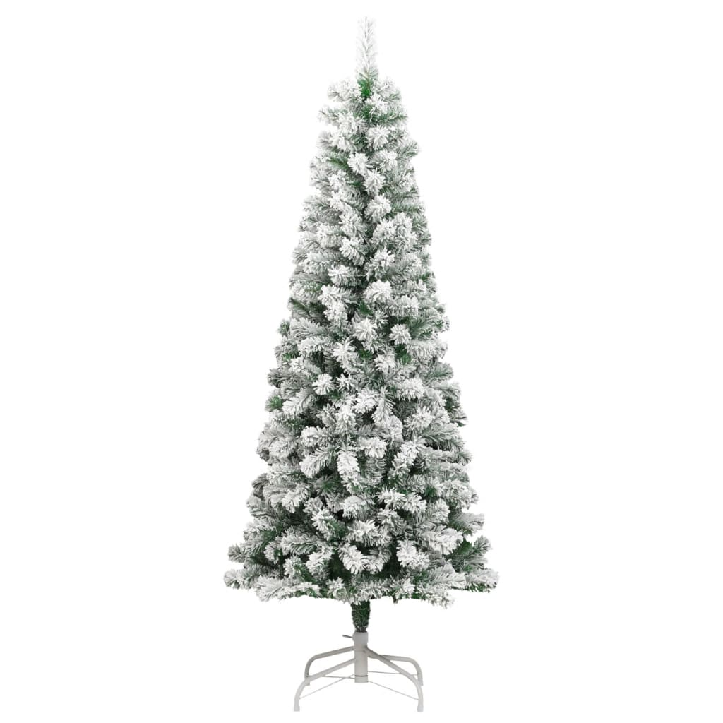 Artificial Hinged Christmas Tree with Flocked Snow 82.7"