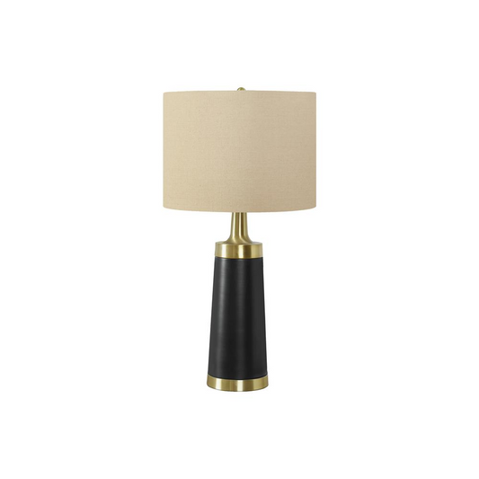 Lighting, 28"H, Table Lamp, Black Metal, Beige Shade, Contemporary