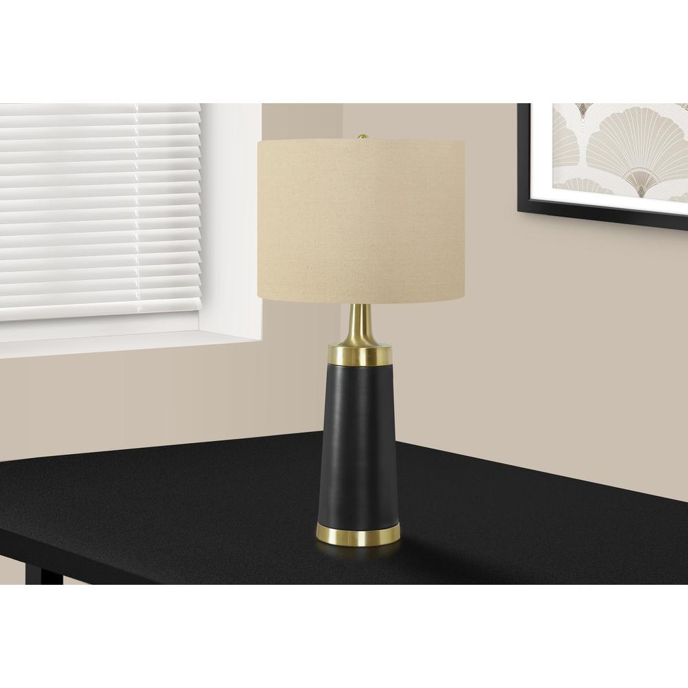 Lighting, 28"H, Table Lamp, Black Metal, Beige Shade, Contemporary