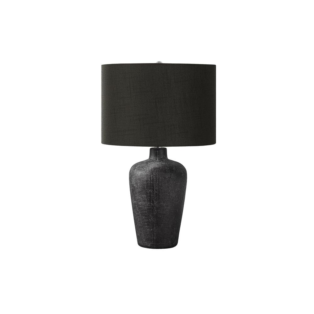 Lighting, Table Lamp, 24"H, Black Ceramic, Black Shade, Contemporary