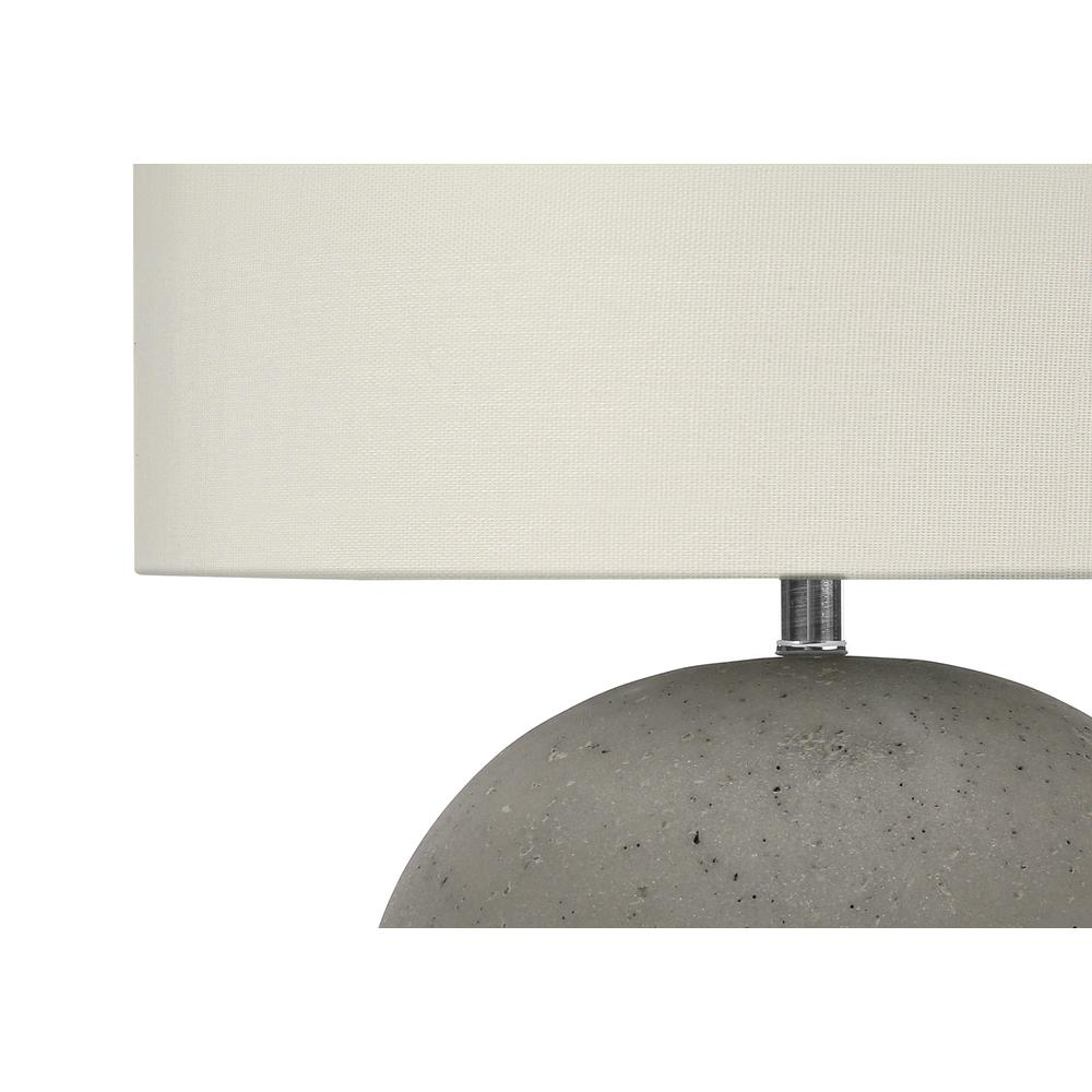 Lighting, 20"H, Table Lamp, Grey Concrete, Ivory / Cream Shade, Contemporary